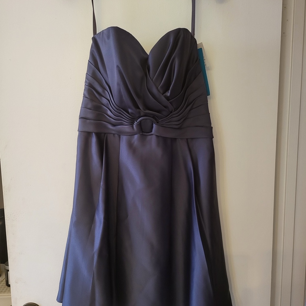 Elegant Grayish Blue Strapless Dress
